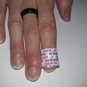 Band-aid on finger